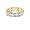 Oravelle Solitaire Moissanite  Diamond  Emerald Band Ring for her