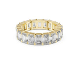 Oravelle Solitaire Moissanite  Diamond  Emerald Band Ring for her