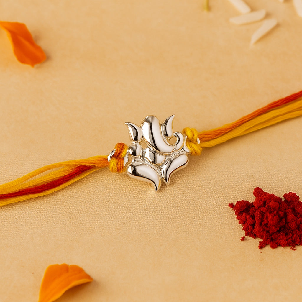 BE Ganeshji Silver Rakhi