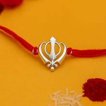 Load image into Gallery viewer, Khanda Silver Rakhi