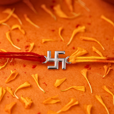 Swastik Silver Rakhi
