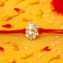 Load image into Gallery viewer, PL- Ganeshji Silver Rakhi