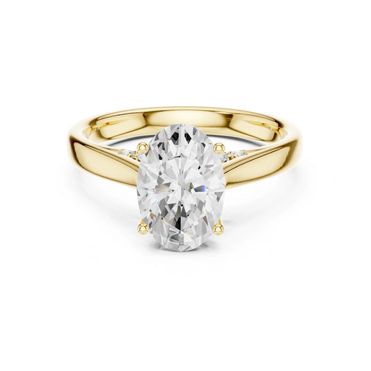 Rhea 2ct Oval Moissanite Solitaire Diamond Ring for her
