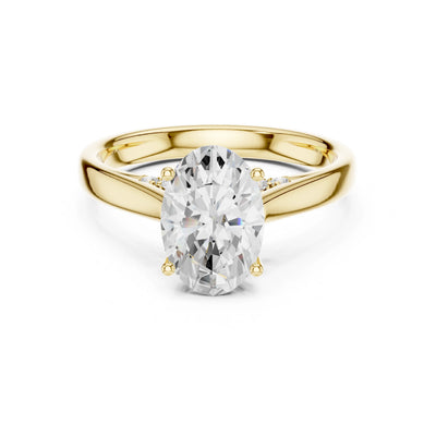 Rhea 2ct Oval Moissanite Solitaire Diamond Ring for her