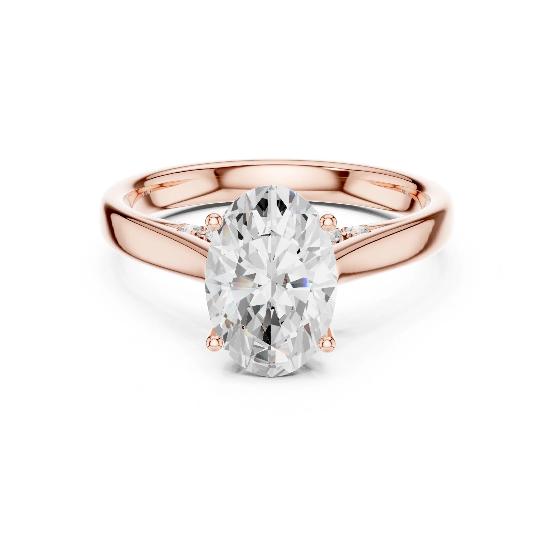 Rhea 2ct Oval rosegold finsih Moissanite Solitaire Diamond Ring for her