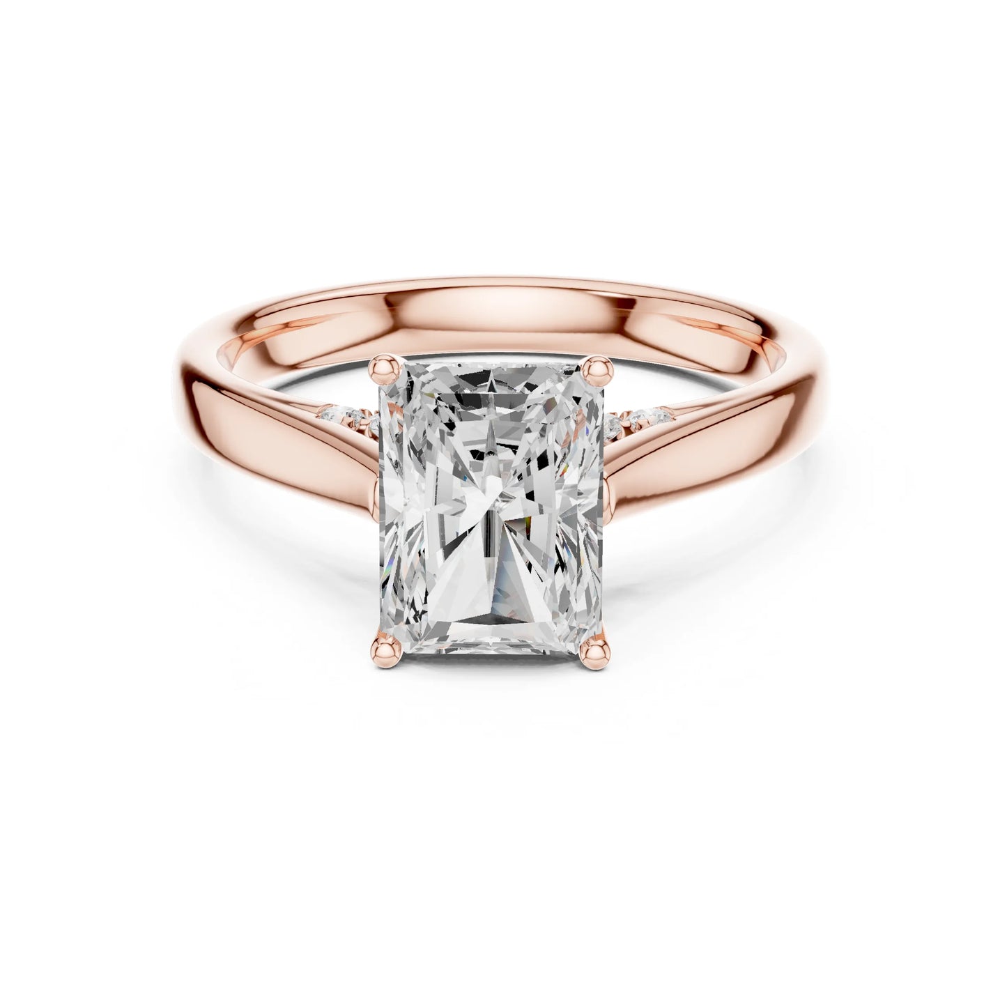 Sara 2ct Radiant rosegold finish  Moissanite Solitaire Diamond Ring for her