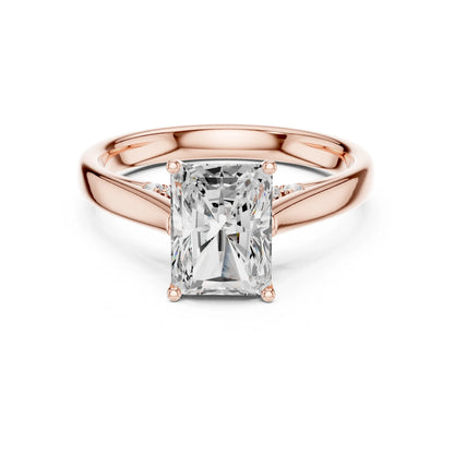 Sara 2ct Radiant rosegold finish  Moissanite Solitaire Diamond Ring for her