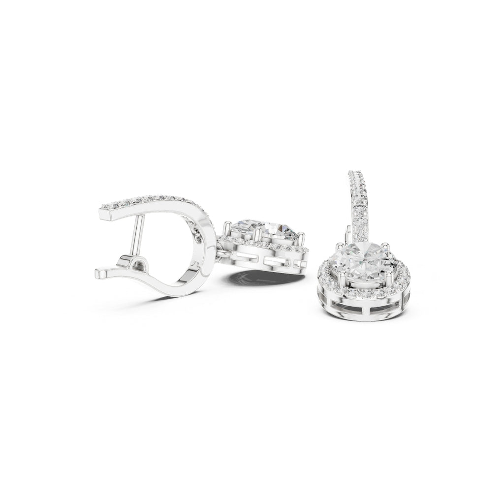 moissanite Diamond earring set on a white background