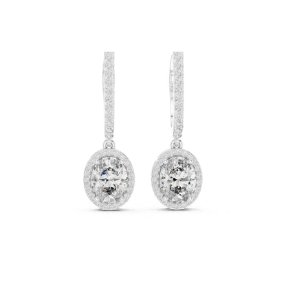 moissanite Diamond earrings on a white background