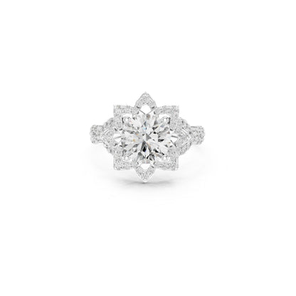 1ct moissanite Diamond Ring on a white background