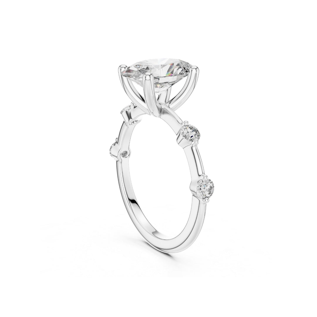 Diamond ring with a white background