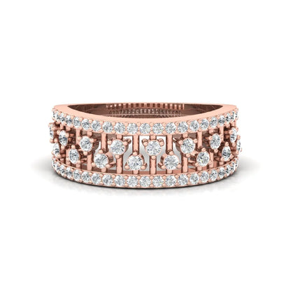front view of silver ring band