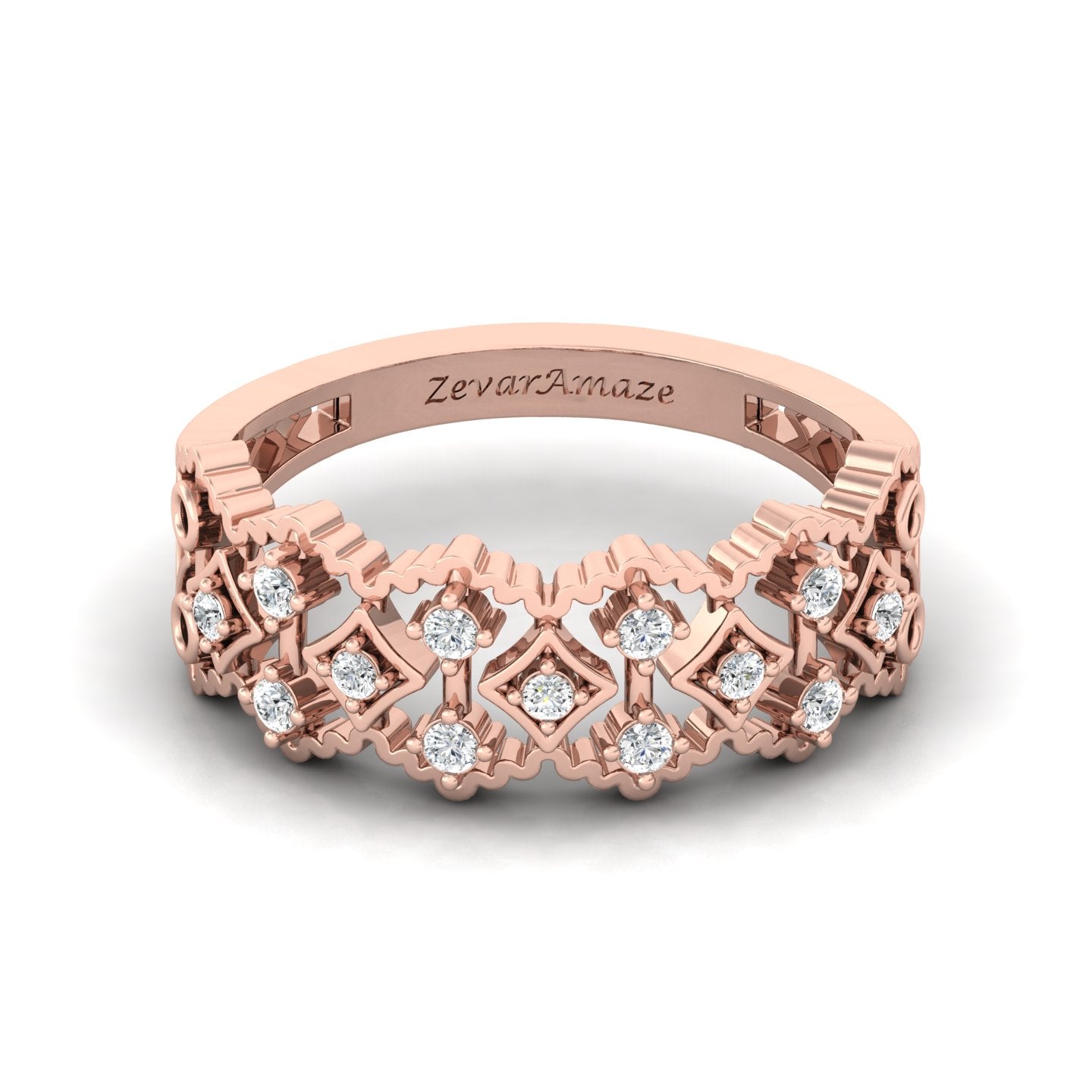 Zevar Amaze Silver ring for her - rose gold