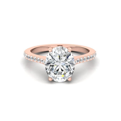 Moissanite Oval Diamond Solitaire Silver Ring