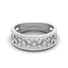 Load image into Gallery viewer, Zevar Amaze Silver ring for Women - White  Rodhium