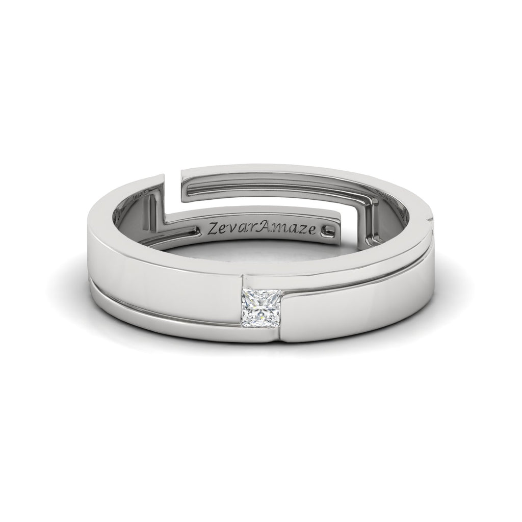 Zevar Amaze Silver Ring for Him - White