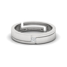 Load image into Gallery viewer, Zevar Amaze Silver Ring for Him - White