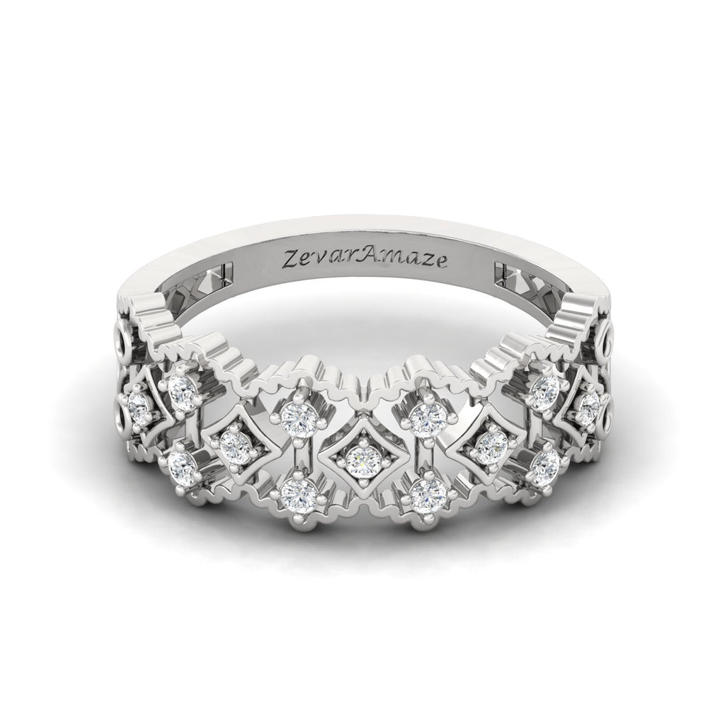 Zevar Amaze Silver ring for her - WHITE