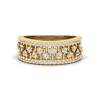 yellow gold finish ring made in moissanite