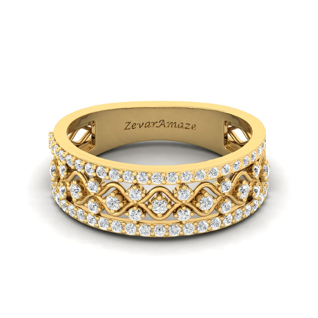 Zevar Amaze Silver ring for Women - Yellow Gold