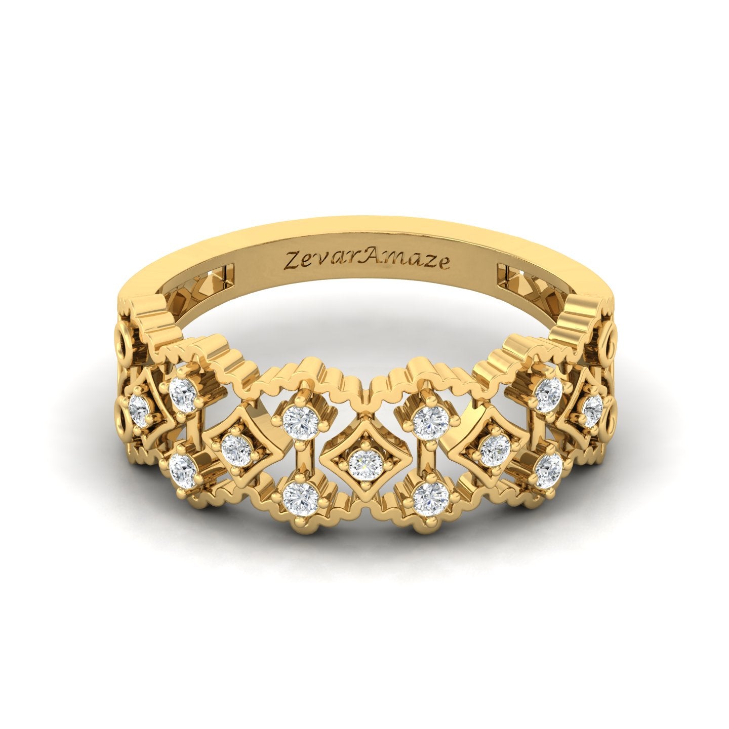 Zevar Amaze Silver ring for her - yellow gold