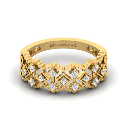 Zevar Amaze Silver ring for her - yellow gold