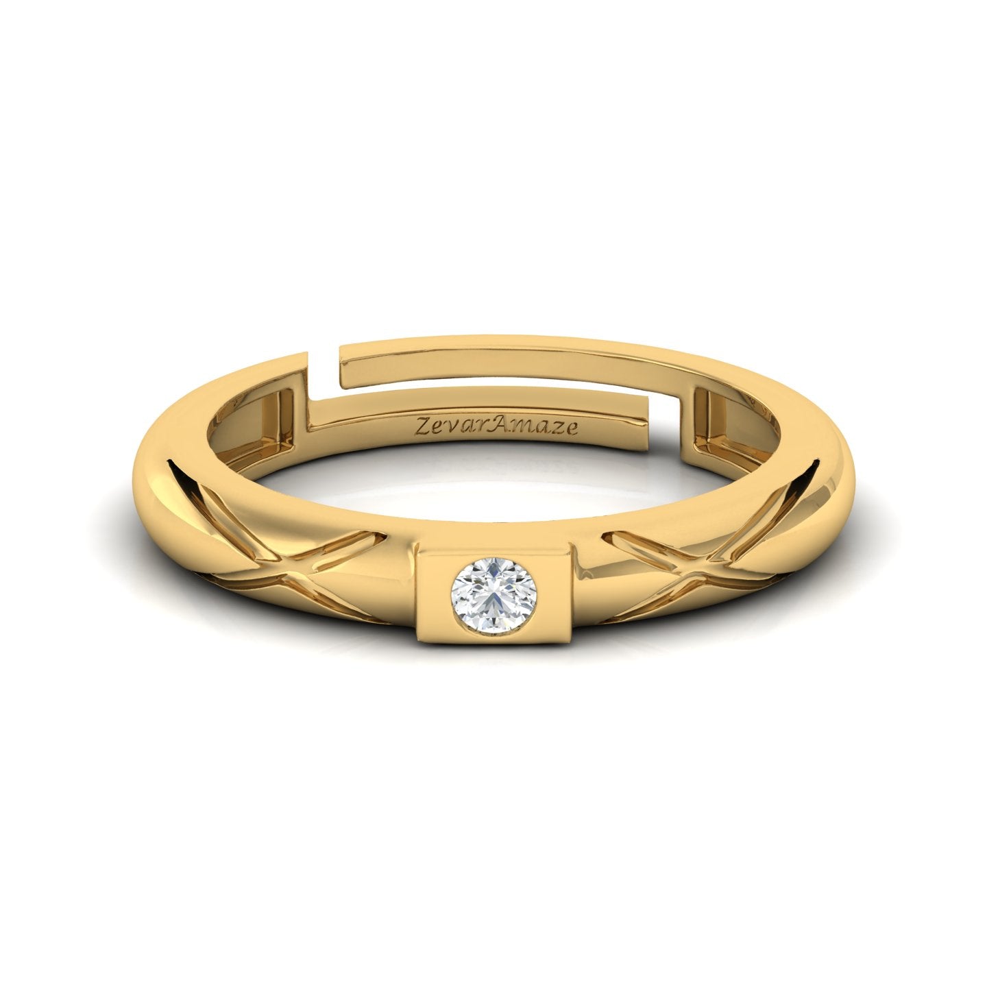 Zevar Amaze Silver Ring for Men - yellow