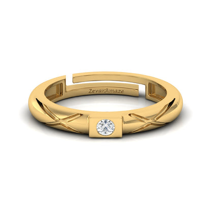 Zevar Amaze Silver Ring for Men - yellow