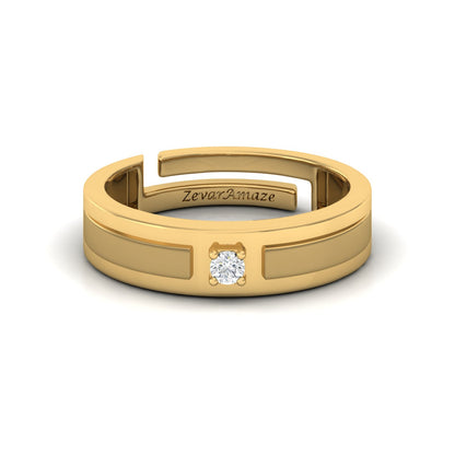 Zevar Amaze Silver Ring for Him - Yellow