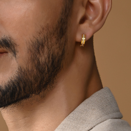 Theia Silver Hoop Earrings For Men (1 PC ONLY)