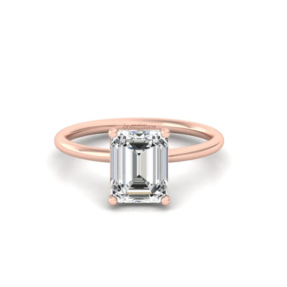 Emerald Moissanite Solitaire Diamond Silver Ring