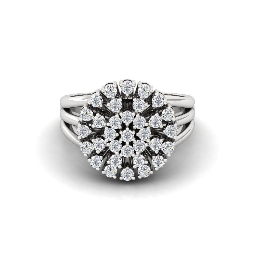 Aarya Multistone Silver Diamond Ring