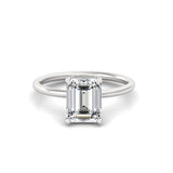 Emerald Solitaire Diamond SIlver Ring for Women
