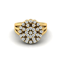 Load image into Gallery viewer, Aarya Multistone Silver Diamond Ring- Yellow