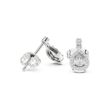 Load image into Gallery viewer, Silver moissanite diamond earring set on a white background