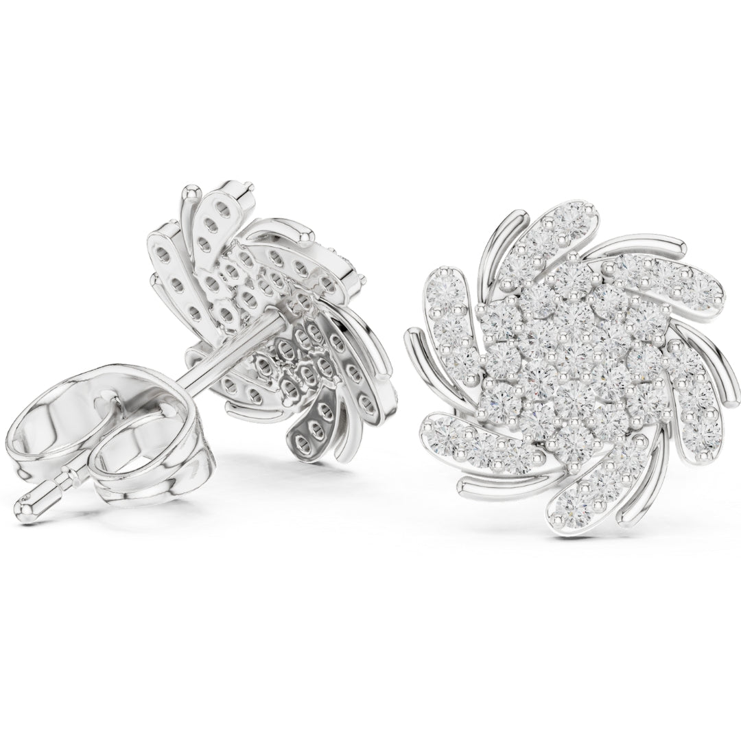 Tara Silver finish Moissanite Diamond Earing Stud For Her