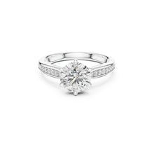 Load image into Gallery viewer, Round 1ct Moissanite Diamond ring with a white background