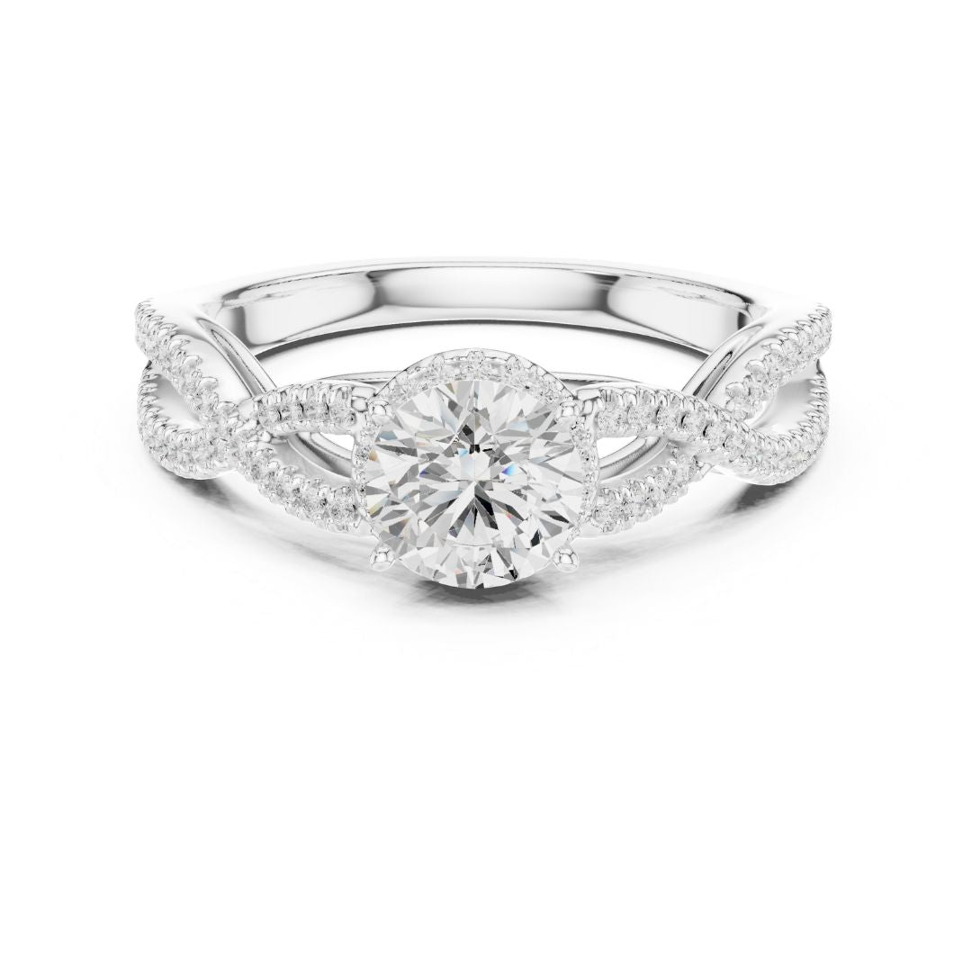 moissanite Diamond ring with a white background