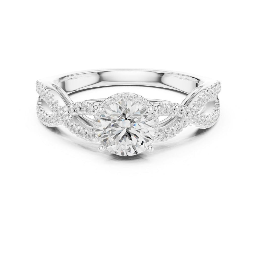moissanite Diamond ring with a white background