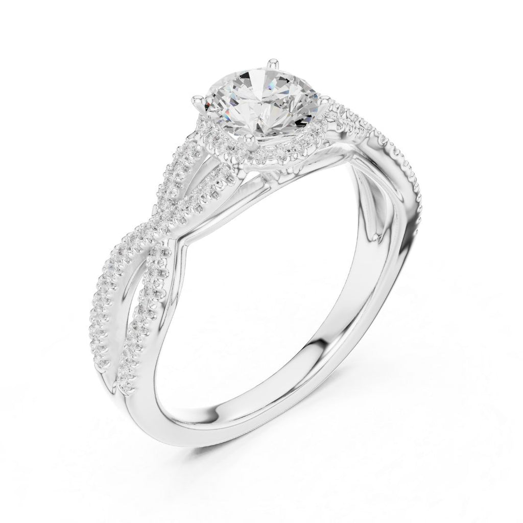 moissanite Diamond ring with a white background