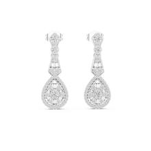 Load image into Gallery viewer, Pair of Moissanite  diamond earrings on a white background