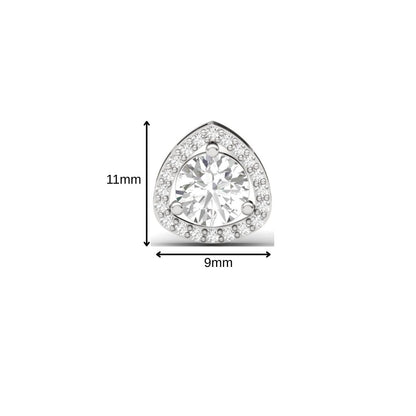 Trilliant Halo Sterling Silver Earrings for Her