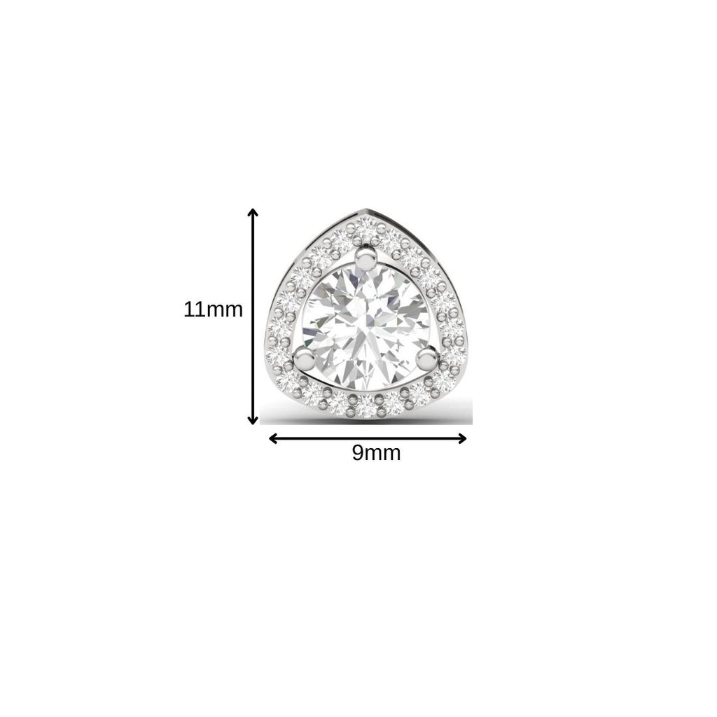 Trilliant Halo Sterling Silver Earrings for Her