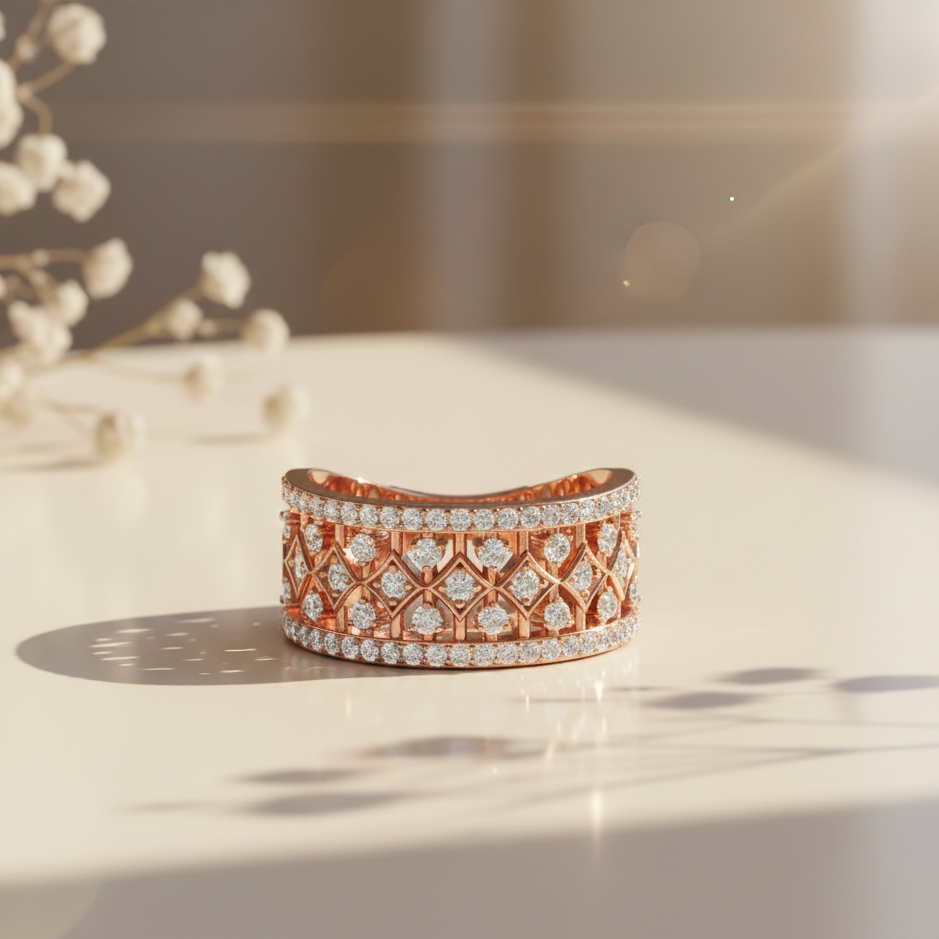 Fern Band Silver Ring for Women