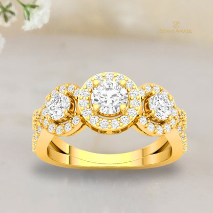Yulia Diamond Silver Ring for Her
