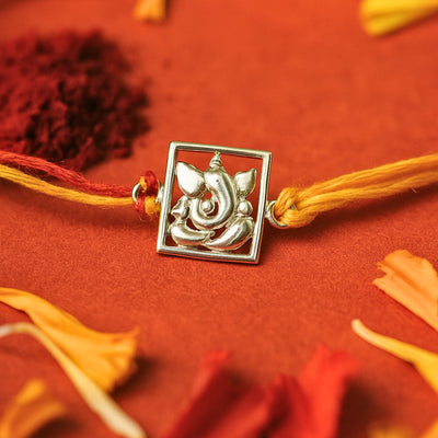 Ganeshji Silver Rakhi
