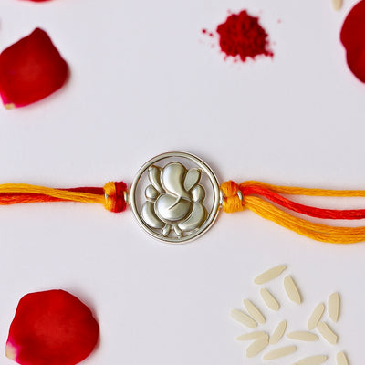 LI Ganeshji Silver Rakhi