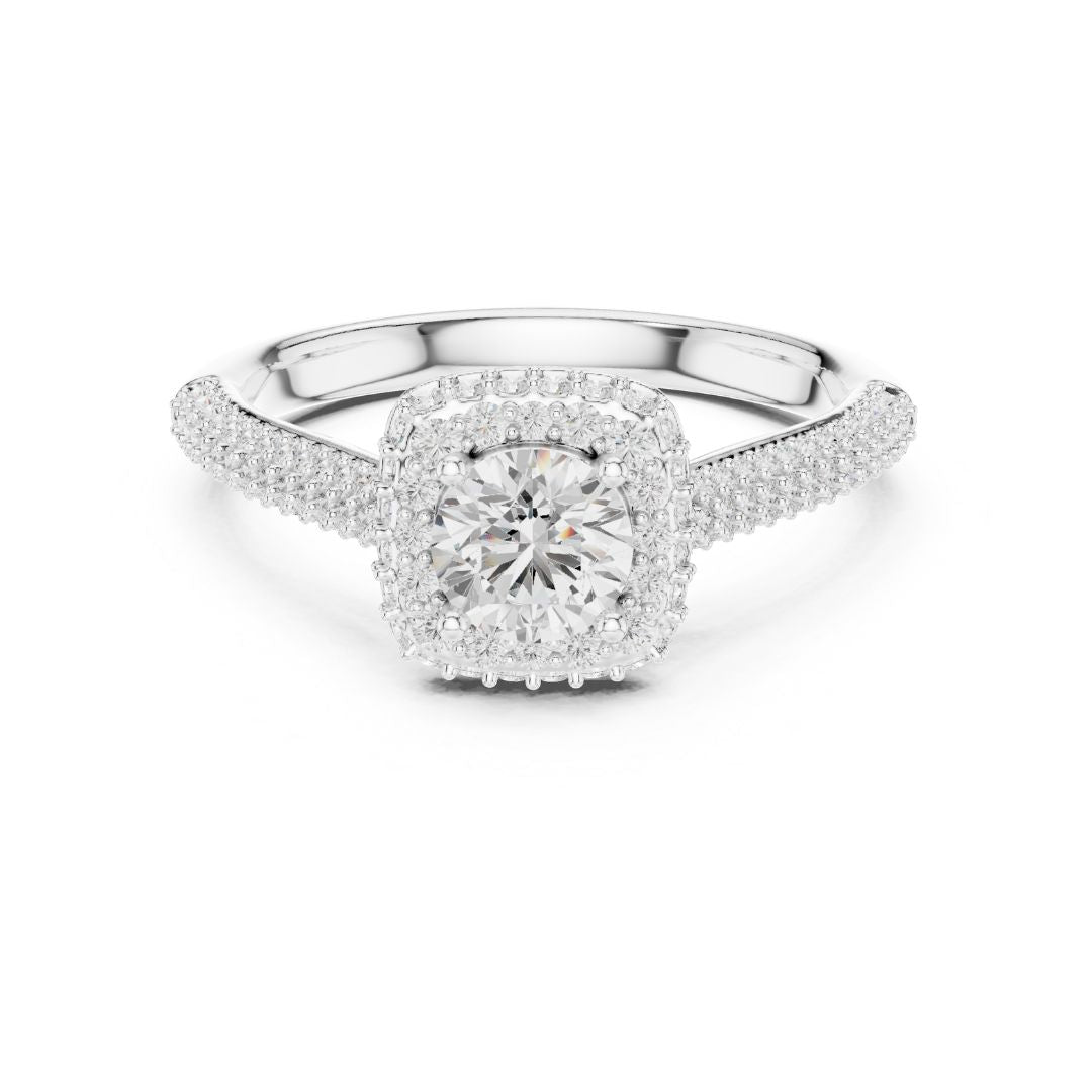 Zara silver finish Moissanite Diamond Ring for her