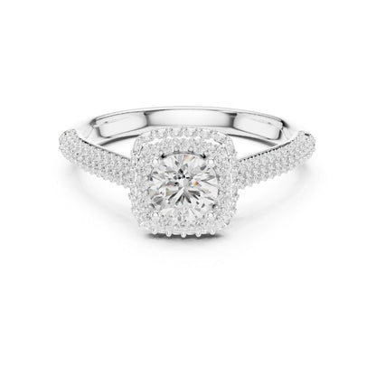 Zara silver finish Moissanite Diamond Ring for her