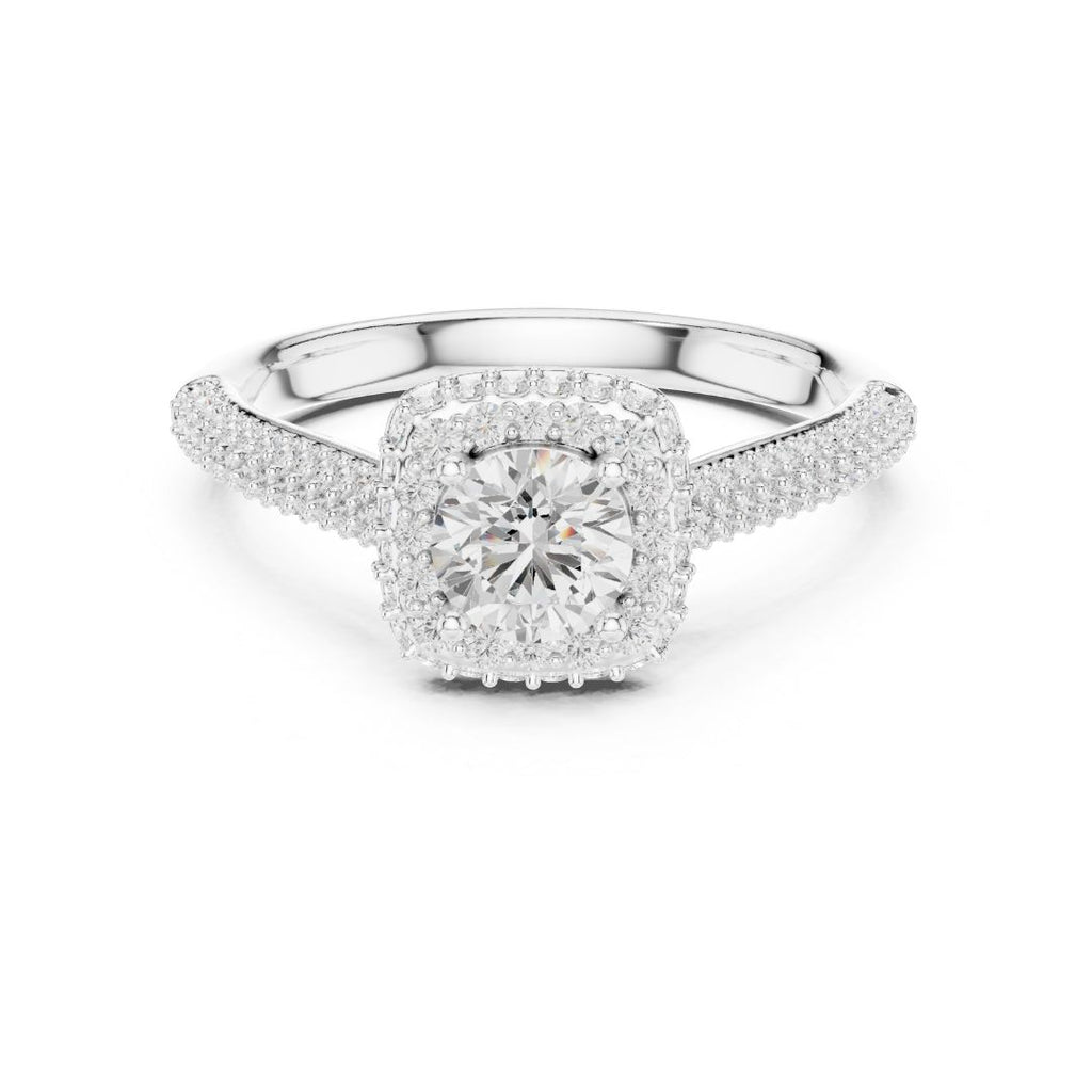 Zara silver finish Moissanite Diamond Ring for her